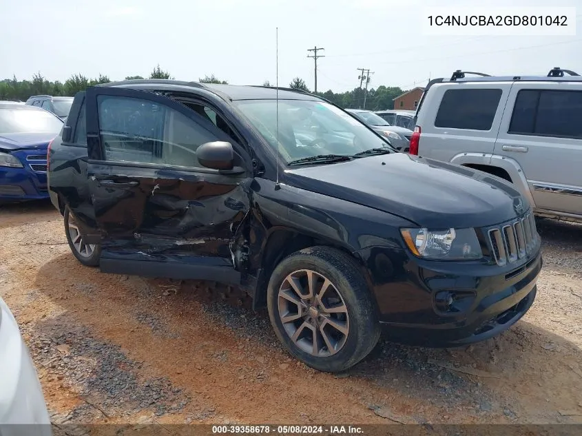 2016 Jeep Compass Sport Se VIN: 1C4NJCBA2GD801042 Lot: 39358678