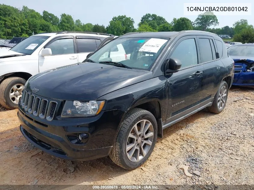 1C4NJCBA2GD801042 2016 Jeep Compass Sport Se