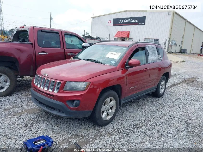 2016 Jeep Compass Latitude VIN: 1C4NJCEA8GD675734 Lot: 39388673