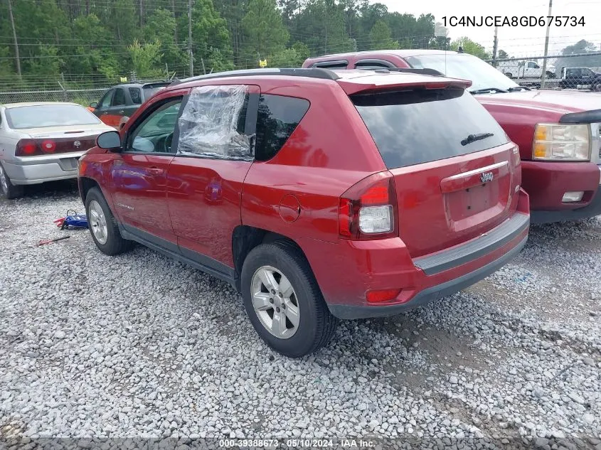 2016 Jeep Compass Latitude VIN: 1C4NJCEA8GD675734 Lot: 39388673