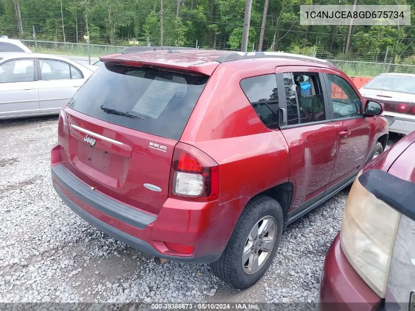 2016 Jeep Compass Latitude VIN: 1C4NJCEA8GD675734 Lot: 39388673