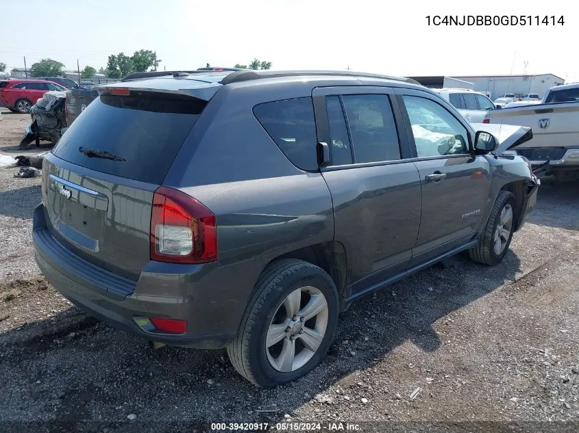 1C4NJDBB0GD511414 2016 Jeep Compass Sport