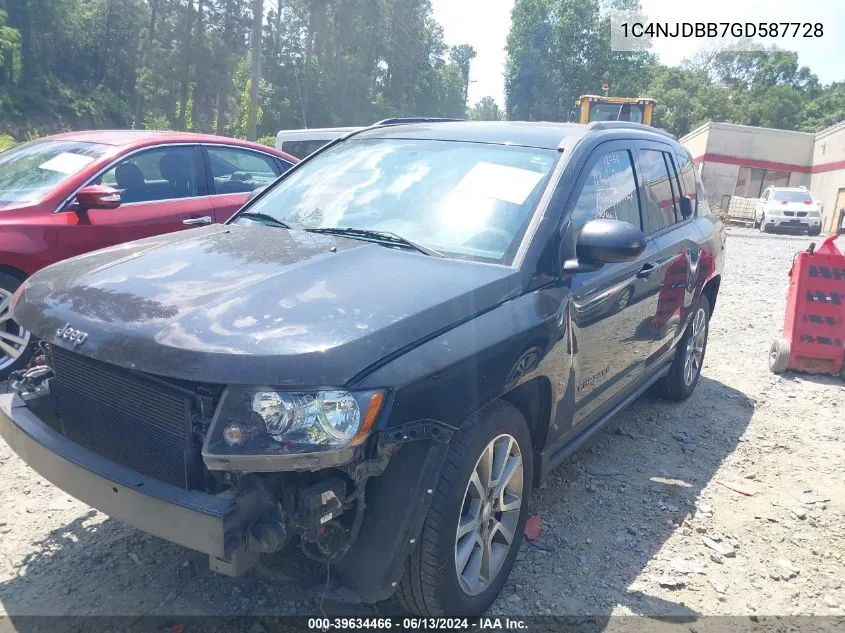 2016 Jeep Compass Sport Se VIN: 1C4NJDBB7GD587728 Lot: 39634466