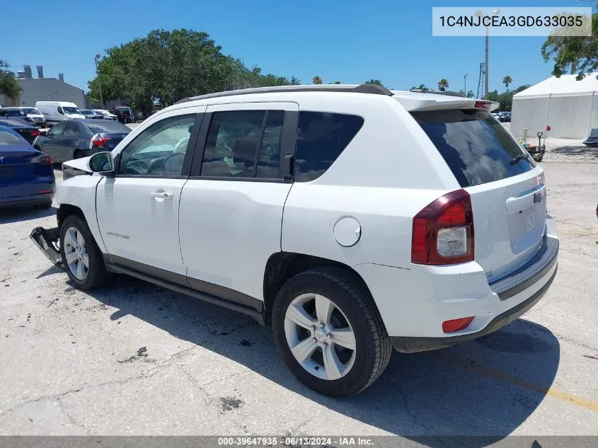 2016 Jeep Compass Latitude VIN: 1C4NJCEA3GD633035 Lot: 39647935