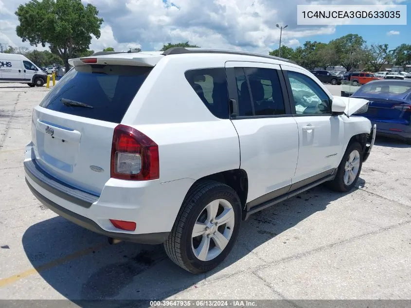 2016 Jeep Compass Latitude VIN: 1C4NJCEA3GD633035 Lot: 39647935