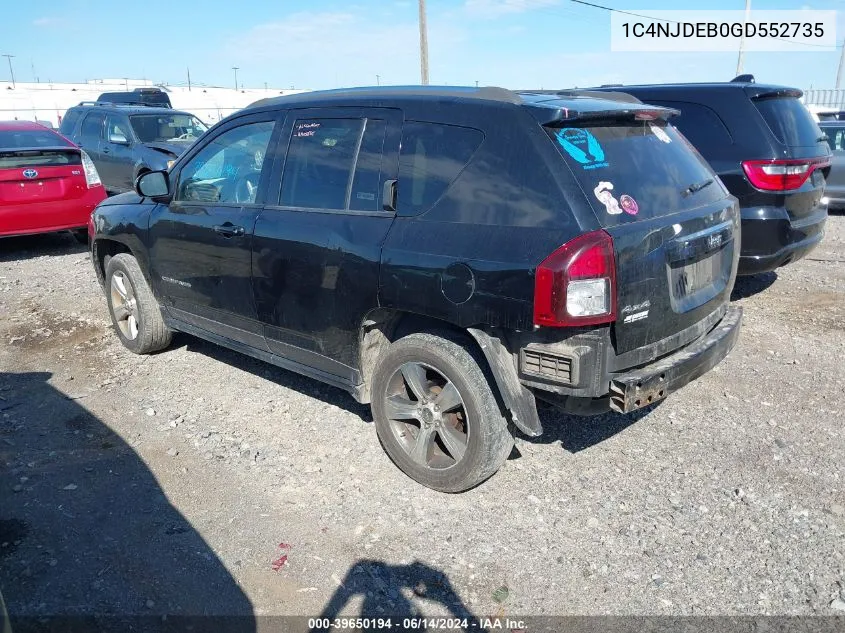 2016 Jeep Compass High Altitude Edition VIN: 1C4NJDEB0GD552735 Lot: 39650194