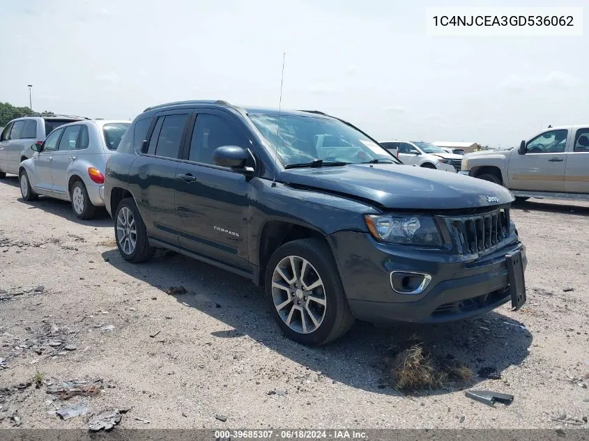 1C4NJCEA3GD536062 2016 Jeep Compass High Altitude Edition