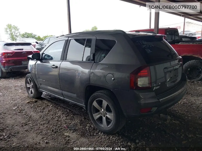 2016 Jeep Compass High Altitude Edition VIN: 1C4NJDEB0GD797700 Lot: 39801665