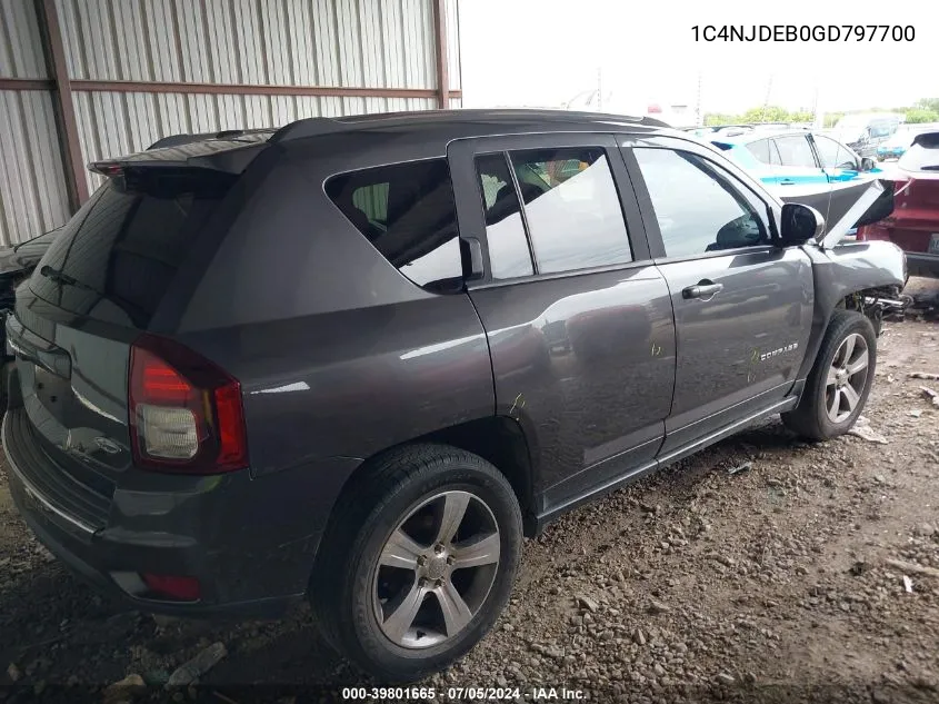 2016 Jeep Compass High Altitude Edition VIN: 1C4NJDEB0GD797700 Lot: 39801665