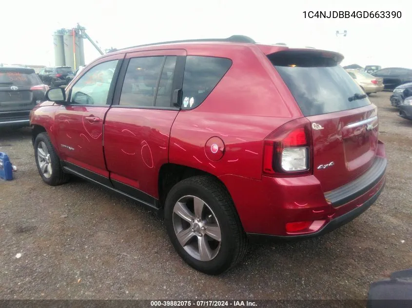 2016 Jeep Compass Sport VIN: 1C4NJDBB4GD663390 Lot: 39882075