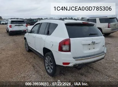 1C4NJCEA0GD785306 2016 Jeep Compass High Altitude Edition