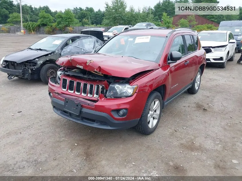 2016 Jeep Compass Sport VIN: 1C4NJDBB9GD534531 Lot: 39941340