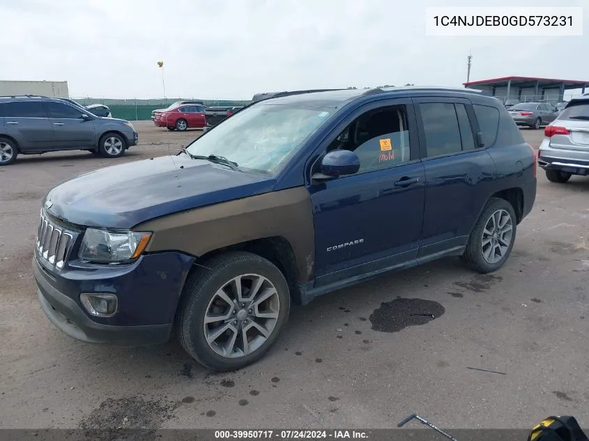 2016 Jeep Compass High Altitude Edition VIN: 1C4NJDEB0GD573231 Lot: 39950717