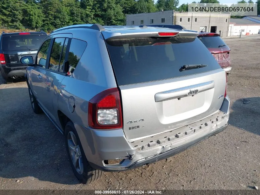 2016 Jeep Compass High Altitude Edition/Latitude VIN: 1C4NJDEB8GD697604 Lot: 39958615