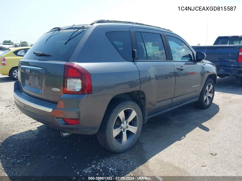 2016 Jeep Compass High Altitude Edition VIN: 1C4NJCEAXGD815587 Lot: 39981352