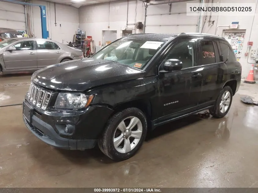 2016 Jeep Compass Sport VIN: 1C4NJDBB8GD510205 Lot: 39993972