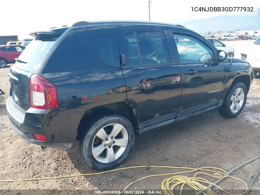 1C4NJDBB3GD777932 2016 Jeep Compass Sport