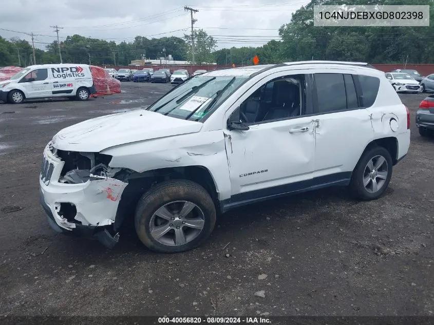 2016 Jeep Compass High Altitude Edition VIN: 1C4NJDEBXGD802398 Lot: 40056820