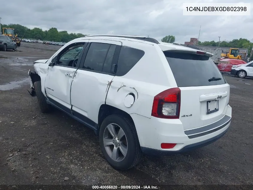 1C4NJDEBXGD802398 2016 Jeep Compass High Altitude Edition