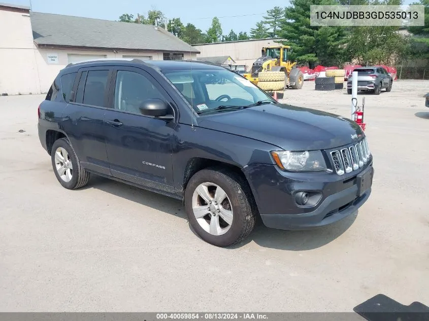 2016 Jeep Compass Sport VIN: 1C4NJDBB3GD535013 Lot: 40059854