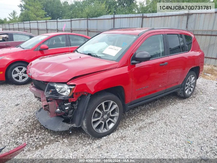 1C4NJCBA7GD731781 2016 Jeep Compass Sport Se