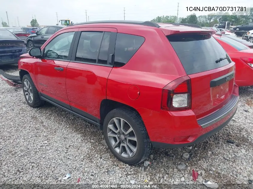 1C4NJCBA7GD731781 2016 Jeep Compass Sport Se