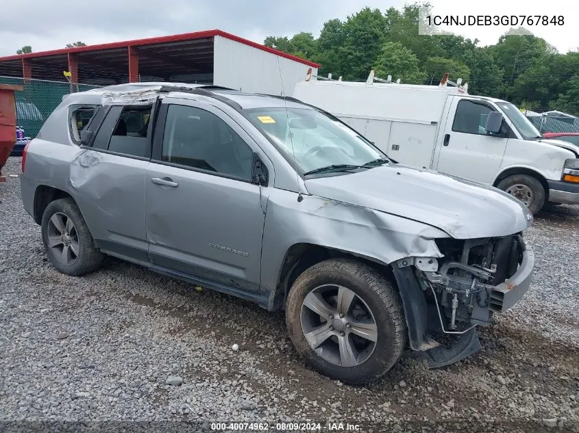 2016 Jeep Compass High Altitude Edition VIN: 1C4NJDEB3GD767848 Lot: 40074962