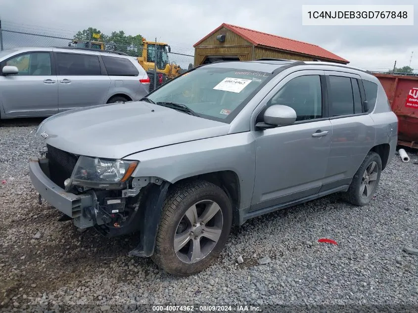 2016 Jeep Compass High Altitude Edition VIN: 1C4NJDEB3GD767848 Lot: 40074962