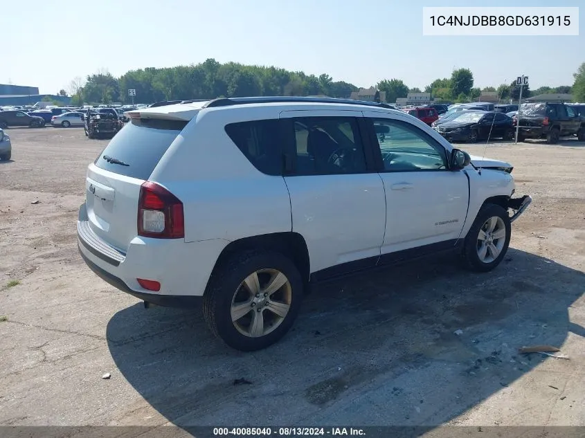 2016 Jeep Compass Sport VIN: 1C4NJDBB8GD631915 Lot: 40085040