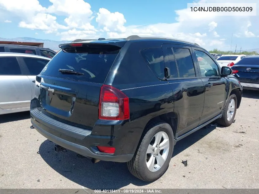 2016 Jeep Compass Sport VIN: 1C4NJDBB0GD506309 Lot: 40118411