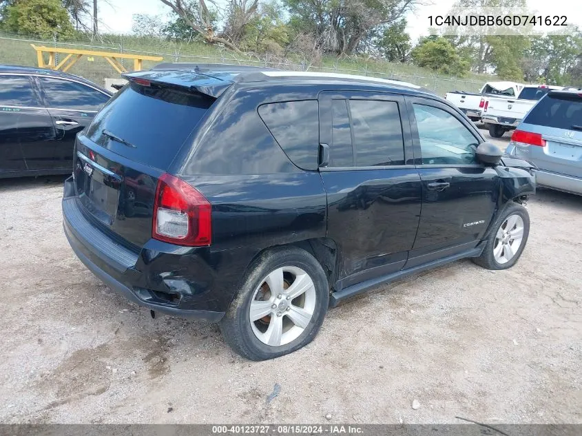 2016 Jeep Compass Sport VIN: 1C4NJDBB6GD741622 Lot: 40123727