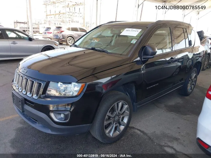 2016 Jeep Compass Sport Se VIN: 1C4NJDBB0GD785549 Lot: 40133919