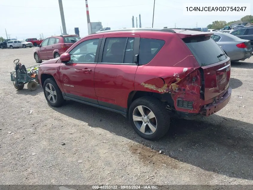 2016 Jeep Compass High Altitude Edition VIN: 1C4NJCEA9GD754247 Lot: 40203122