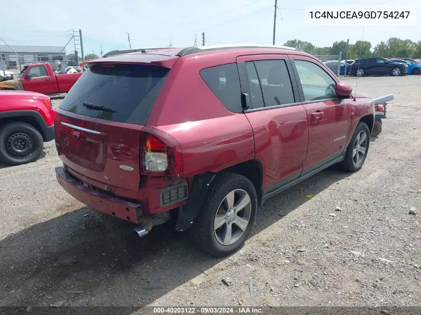 2016 Jeep Compass High Altitude Edition VIN: 1C4NJCEA9GD754247 Lot: 40203122