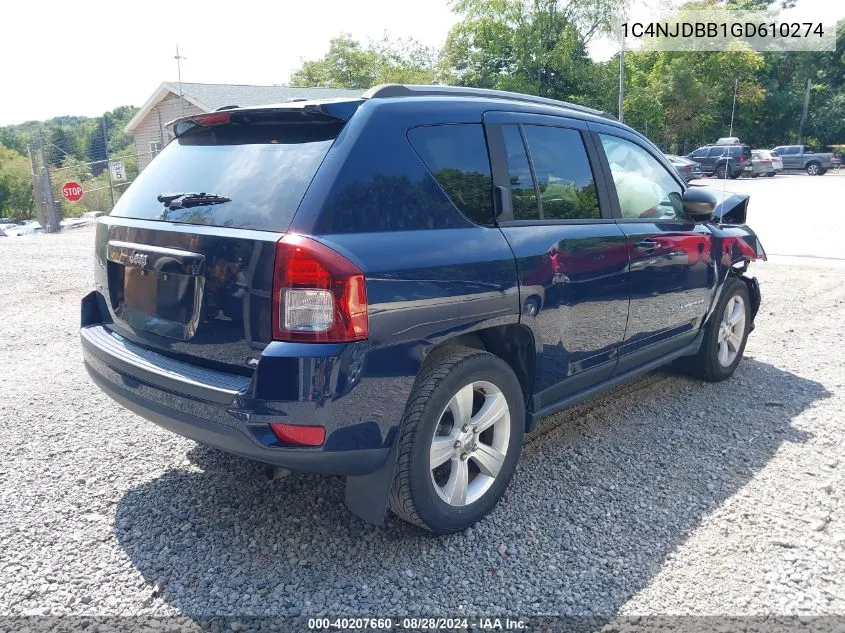 2016 Jeep Compass Sport VIN: 1C4NJDBB1GD610274 Lot: 40207660