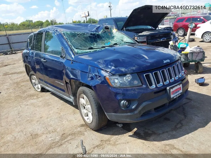 2016 Jeep Compass Sport VIN: 1C4NJCBA4GD732614 Lot: 40211090