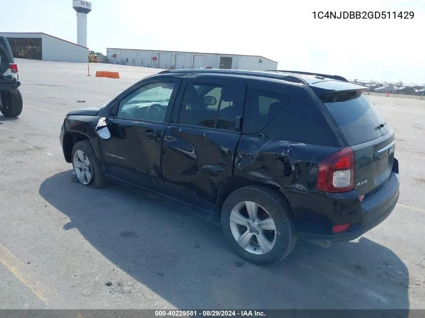 2016 Jeep Compass Sport VIN: 1C4NJDBB2GD511429 Lot: 40229581