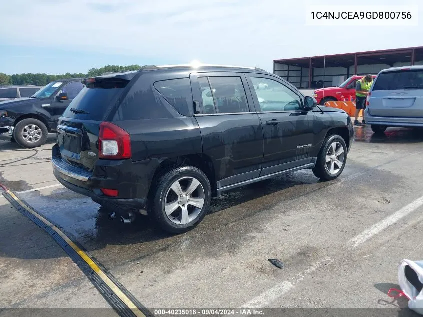 2016 Jeep Compass High Altitude Edition VIN: 1C4NJCEA9GD800756 Lot: 40235018