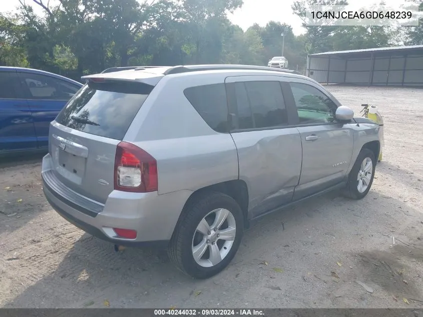 2016 Jeep Compass Latitude VIN: 1C4NJCEA6GD648239 Lot: 40244032