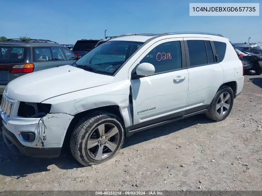 2016 Jeep Compass High Altitude Edition VIN: 1C4NJDEBXGD657735 Lot: 40250218