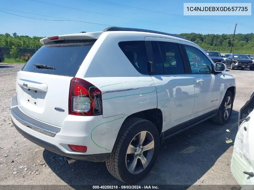 2016 Jeep Compass High Altitude Edition VIN: 1C4NJDEBXGD657735 Lot: 40250218