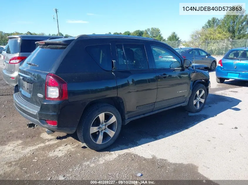 2016 Jeep Compass Latitude VIN: 1C4NJDEB4GD573863 Lot: 40289227