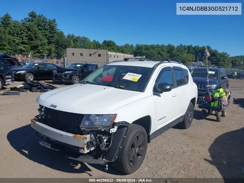 2016 Jeep Compass Sport VIN: 1C4NJDBB3GD521712 Lot: 40298522