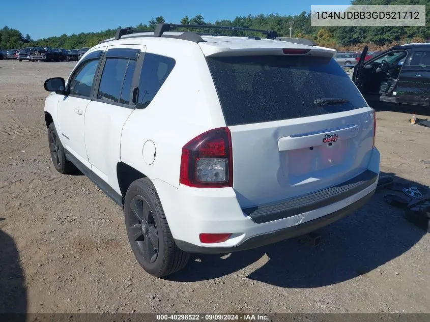 2016 Jeep Compass Sport VIN: 1C4NJDBB3GD521712 Lot: 40298522