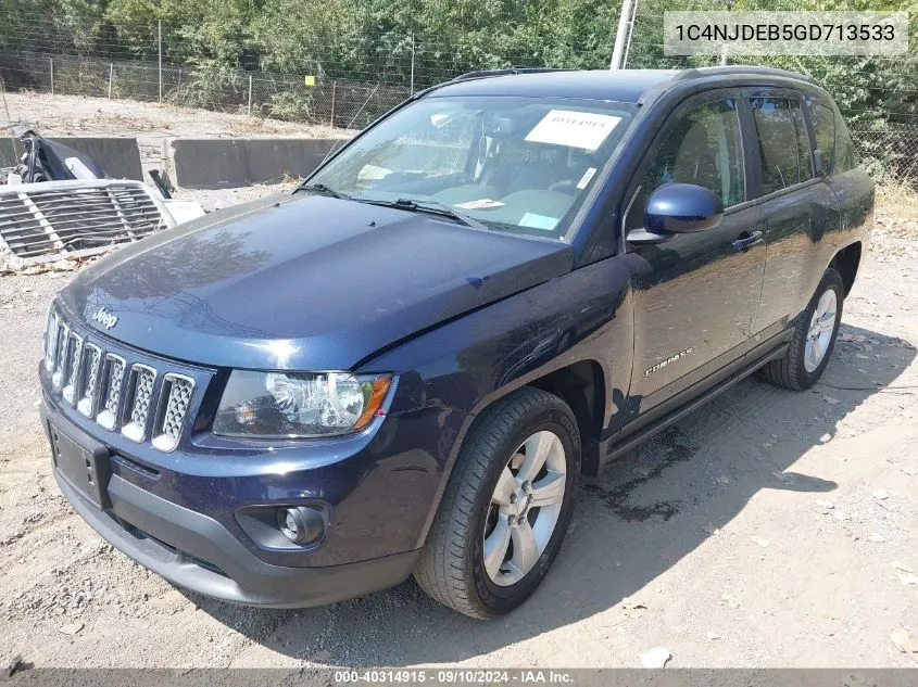 2016 Jeep Compass Latitude VIN: 1C4NJDEB5GD713533 Lot: 40314915