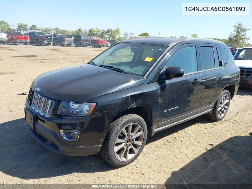 2016 Jeep Compass High Altitude Edition VIN: 1C4NJCEA6GD561893 Lot: 40318453