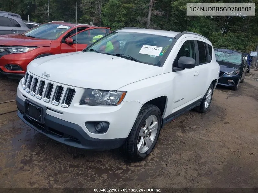 2016 Jeep Compass Sport VIN: 1C4NJDBB5GD780508 Lot: 40322107