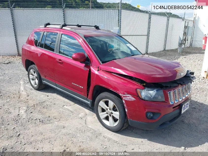 2016 Jeep Compass Latitude VIN: 1C4NJDEB8GD542244 Lot: 40325342