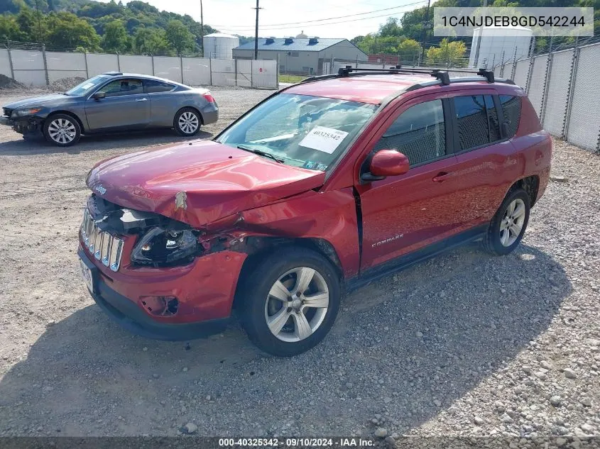 2016 Jeep Compass Latitude VIN: 1C4NJDEB8GD542244 Lot: 40325342