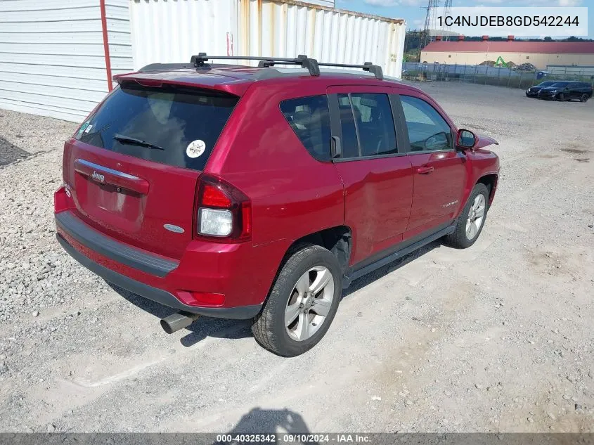 2016 Jeep Compass Latitude VIN: 1C4NJDEB8GD542244 Lot: 40325342